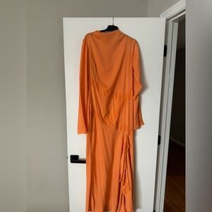 ASOS Vibrant Orange Long Sleeve Dress